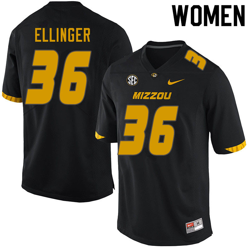 Women #36 Daniel Ellinger Missouri Tigers College Football Jerseys Sale-Black - Click Image to Close
